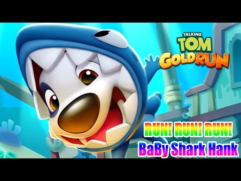 RUN! RUN! BABY Shark Hank’s 🦈 Underwater Adventure🌴🏙️🌋 ALL Worlds in TALKING TOM GOLD RUN EP #50