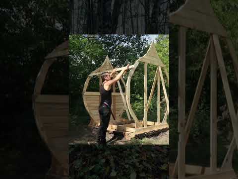 Deep Forest Adventure, Building a Tube-Shaped Wooden Cabin #wildlife #survival #camping #outdoors