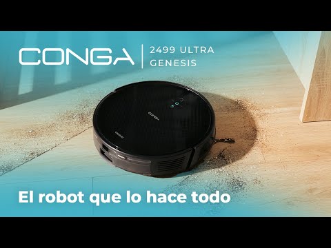 Robot aspirador Conga 2499 Ultra Genesis con tecnología giroscópica. Friega, aspira y barre.
