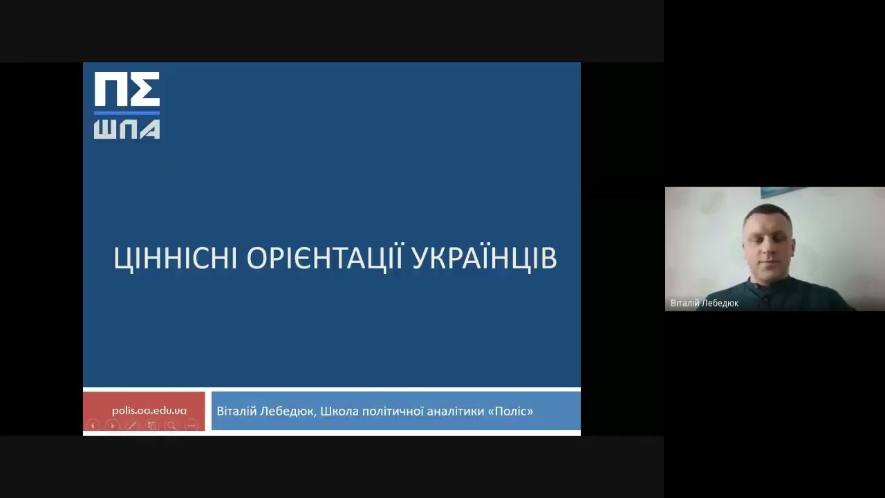 Ціннісні орієнтації українців. Відкритий університет ОА, лекція Віталія Лебедюка