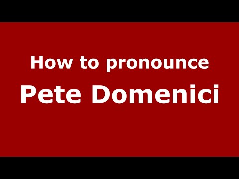 How to pronounce Pete Domenici (Mexico/Mexican Spanish) - PronounceNames.com