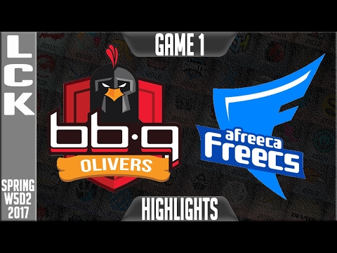 bbq Olivers vs Afreeca Freecs Highlights Game 1 - LCK Week 5 Day 2 Spring 2017 - BBQ vs AFR G1