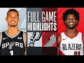 SPURS at TRAIL BLAZERS | FULL GAME HIGHLIGHTS | December 28, 2023