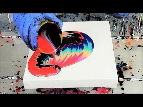 Acrylic Pouring - My Quick Experiment with Unexpected Result!😄 Wiggle Pour Fluid Painting