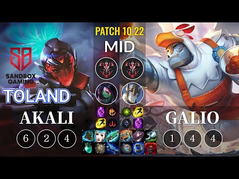 SB TolanD Akali vs Galio Mid - KR Patch 10.22