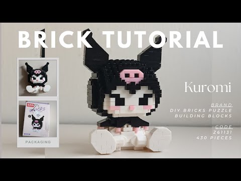 How to Build Sitting Kuromi | DIY Bricks Puzzle Building Blocks Tutorial Z61131 zhiduopin 430 Pieces