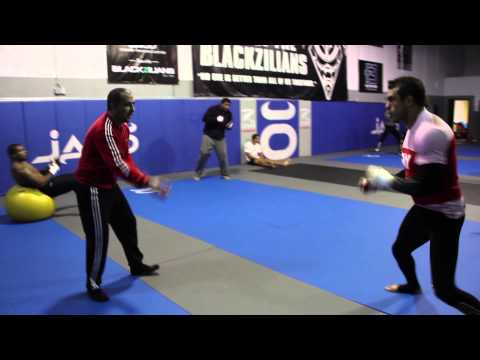 Vitor Belfort training with Pedro Diaz at the Rigondeaux training camp