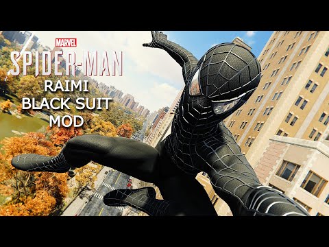 Marvel's Spiderman PC Mod - Black Symbiote (Webbed Raimi) Suit Mod Gameplay