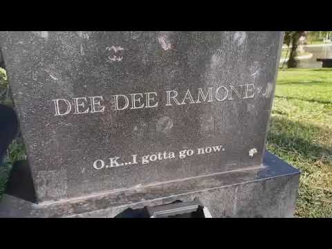 THE ORIGINAL RAMONES DUCKS VISITING DEE DEE RAMONES' GRAVE