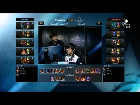 JAG vs CJ Game 1 Highlights - JIN AIR GREEN WINGS vs CJ ENTUS - Week 5 LCK Champions Korea Summer