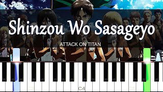 Attack On Titan - Shinzou Wo Sasageyo [Piano Tutorial] | SHEET MUSIC + MIDI 🔥