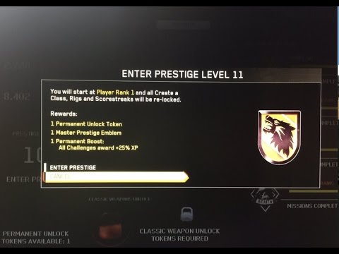 NEW INFINITE WARFARE UPDATE VERSION 1.11 PATCH NOTES (NEW PRESTIGES)