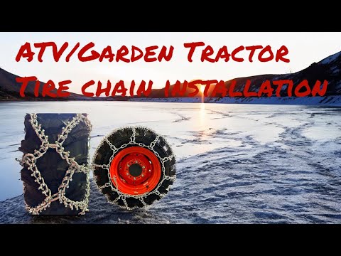 ATV and garden tractor diamond tire chain installation video