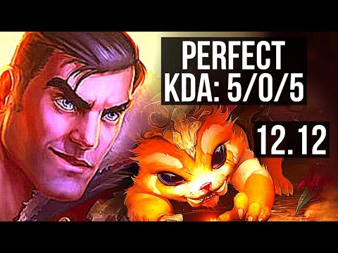 JAYCE vs GNAR (TOP) | 5/0/5, 1.3M mastery, 300+ games | KR Grandmaster | 12.12
