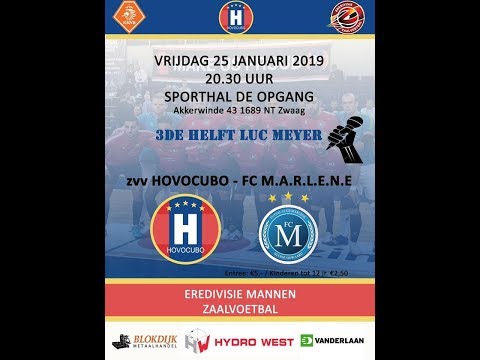 2019-01-25 Zaalvoetbal, Eredivisie, Hovocubo-Marlene, hele wedstrijd, Full HD