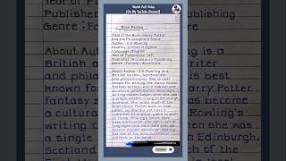 Harry Potter (J.K. Rowling) Best English Book Review Writing Class 12 | #shorts #harrypotter#english 