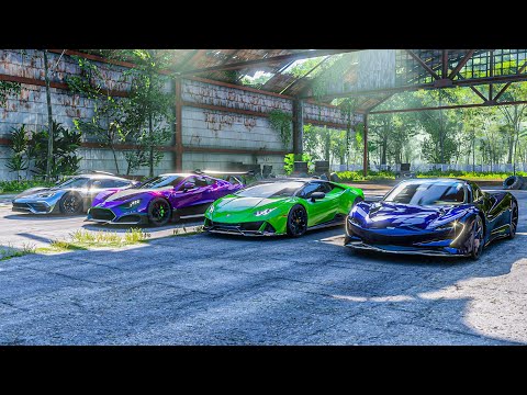Lambo Huracan Evo (1100 hp) vs McLaren Speedtail vs Zenvo TSR-S vs Mercedes-AMG One | Forza Horizon5