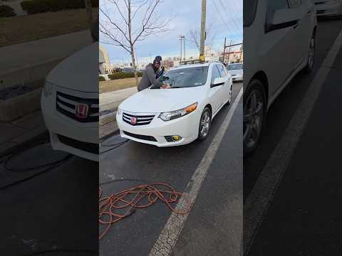 Had to show the hood some love. NGL it hurt my heart when he used that 🧽 on my paint🤣😣 #tsxwagon