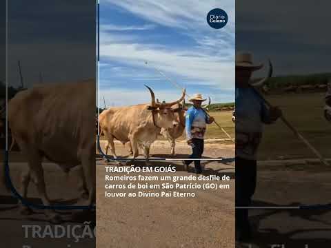Romeiros fazem um grande desfile de carro de boi em São Patrício (GO) em louvor ao Divino Pai Eterno
