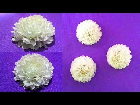 How to make round tissue paper flower|paper flower|home decor with tissue paper