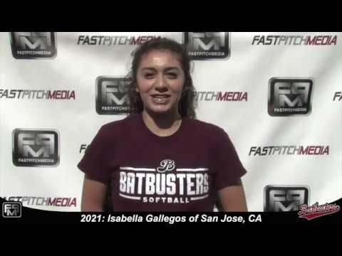 2021 Isabella Gallegos Outfield and Shortstop Softball Skills Video - Batbusters Gomes/Spingola