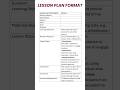 Lesson Plan Format And Solved Example Format Lessonplan Teacher