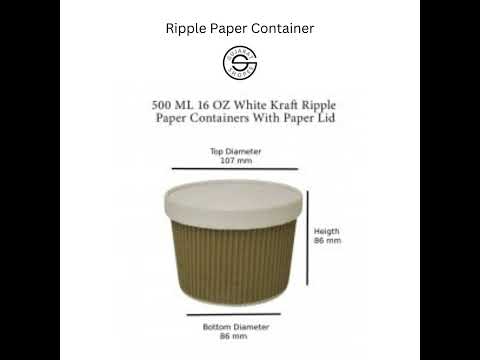 Ripple Paper Food Container With Lid 250 ml
