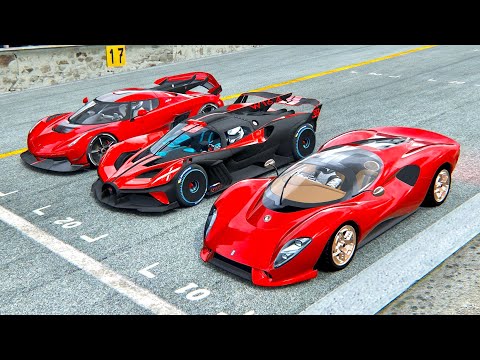 De Tomaso P72 2022 vs Bugatti Bolide vs Koenigsegg Jesko at Nurbugring GP