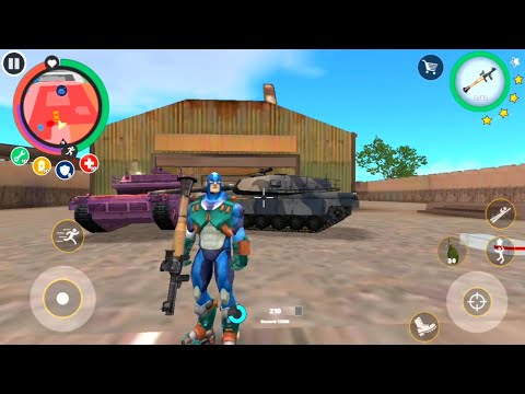 Rope hero vice town free mutant | Rope hero pinky tank vs military tank | Android gameplay