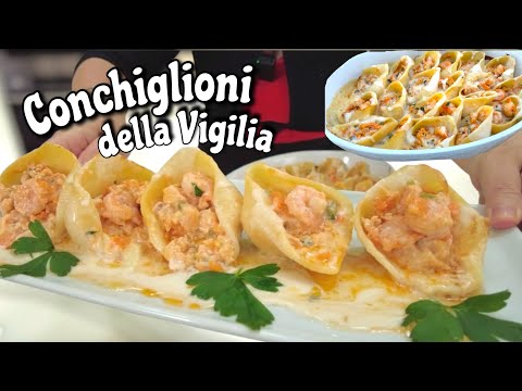 CONCHIGLIONI RIPIENI di mare GAMBERI e SALMONE 🍤 Primo piatto della Vigilia di Natale 🎄
