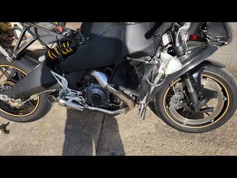 Dean Adams Designs custom oval exhaust on a 2014 EBR 1190RX made by Buell (before & after)