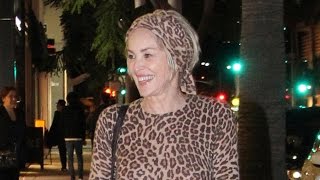 Sharon Stone Is Strikingly Sexy at 58 in Leopard and Leather!