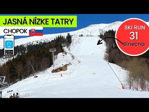 Jasna Nizke Tatry Chopok Slovakia / ski run 31 Slnečná, short video 55"