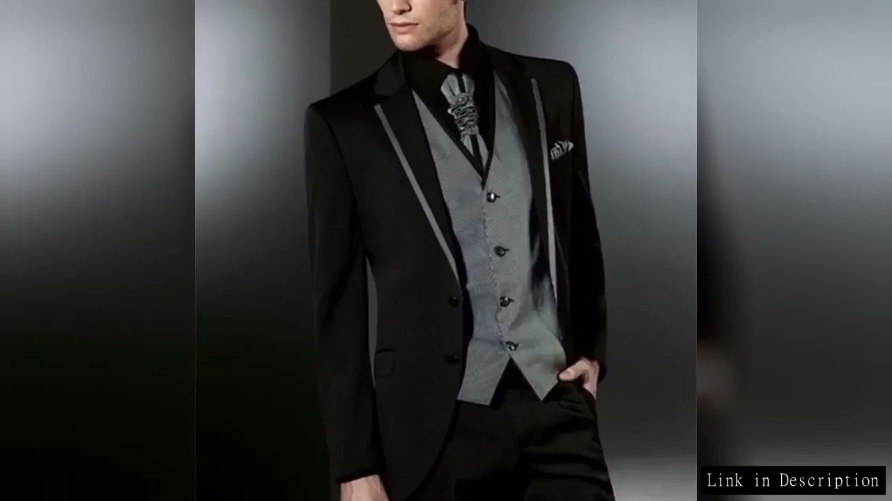 Latest Coat Pant Designs Italian Black Grey Men Suits Slim Fit Tuxedo 3 Piece Gentle Custom Groom Pr