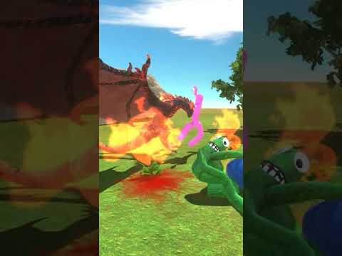 Rainbow Friends vs Lava Dragon - Animal Revolt Battle Simulator #shorts #short