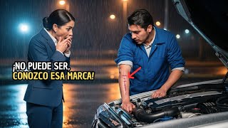 "UN CONSERJE AYUDA A UNA MILLONARIA A REPARAR SU COCHE... HASTA QUE ELLA VE UNA MARCA EN...