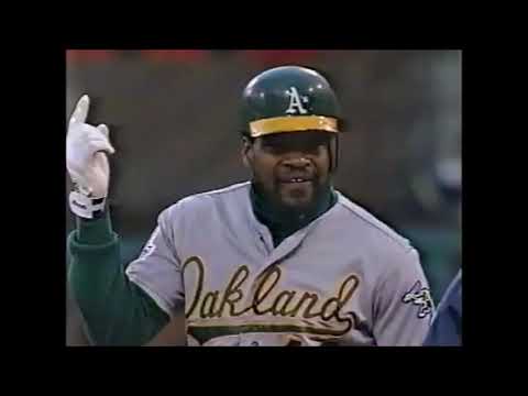 Dave Henderson hits a 2 run double off the top of the Fence (1989 World Series Game 3)