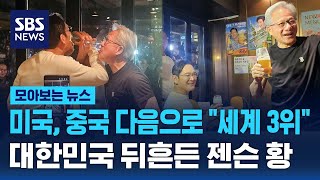 미국, 중국 다음으로 단숨에 "세계 3위"..대한민국 시원하게 뒤흔든 젠슨 황 / SBS / 모아보는 뉴스