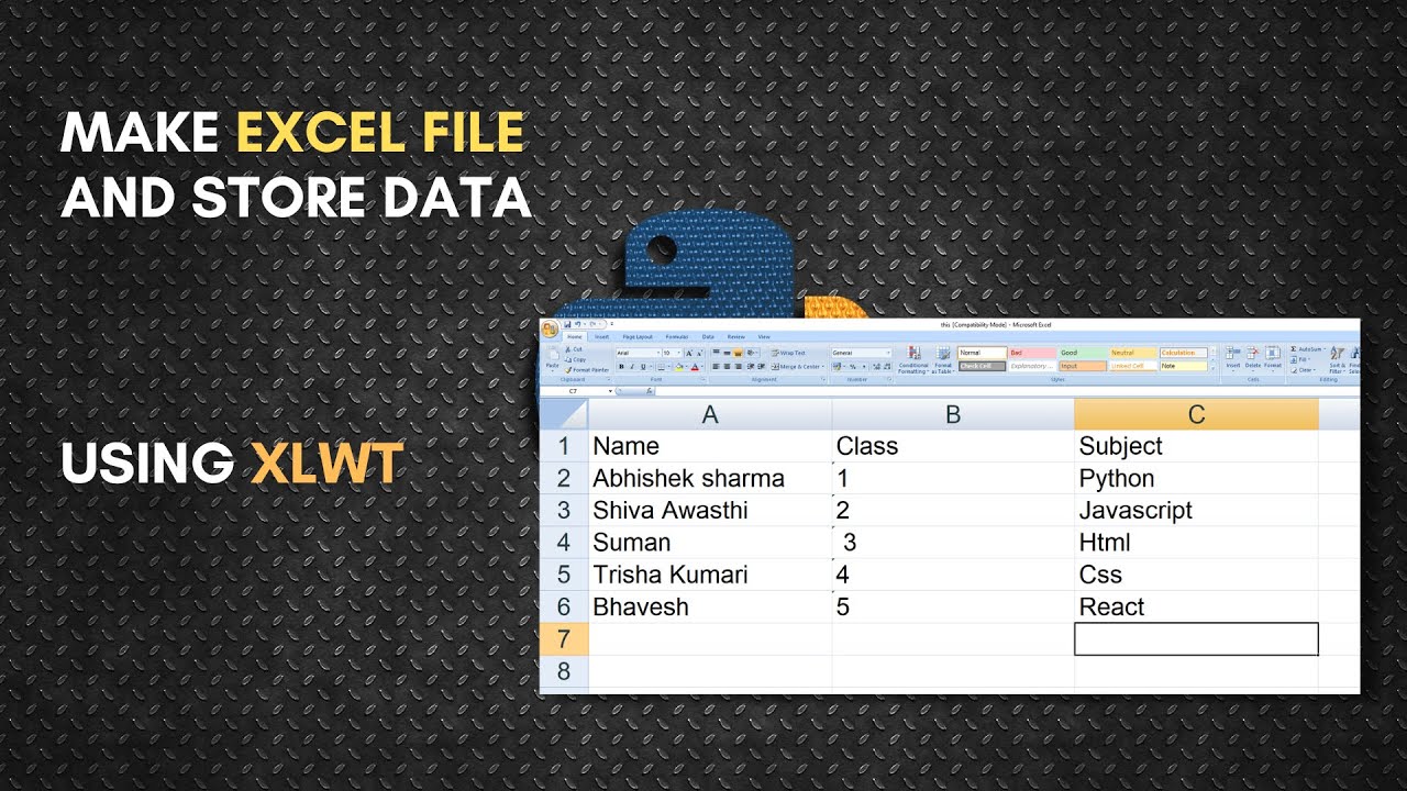 Making Excel File and Store data | Using xlwt  | Python Tutorial | #mrlazyprogrammer #python