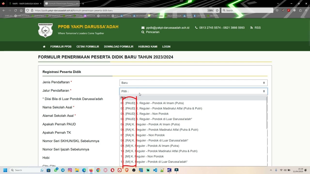 0:20 / 6:44   TUTORIAL PENGISIAN PENDAFTARAN ONLINE CALON PESERTA DIDIK BARU - YAKPI DARUSSA'ADAH 2023/2024