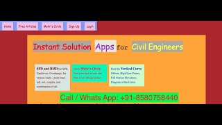 Web Apps for Civil Engineers| Instant Solutions | SFD BMD, Mohr's Circle, Vertical Parabolic Curve