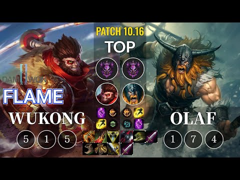 DWG Flame Wukong vs Olaf Top - KR Patch 10.16
