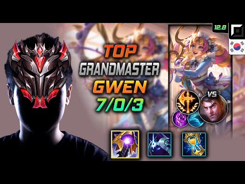 GrandMaster Gwen Top vs Jayce - 천상계 탑 그웬 균열 정복자 - LOL KR 12.8