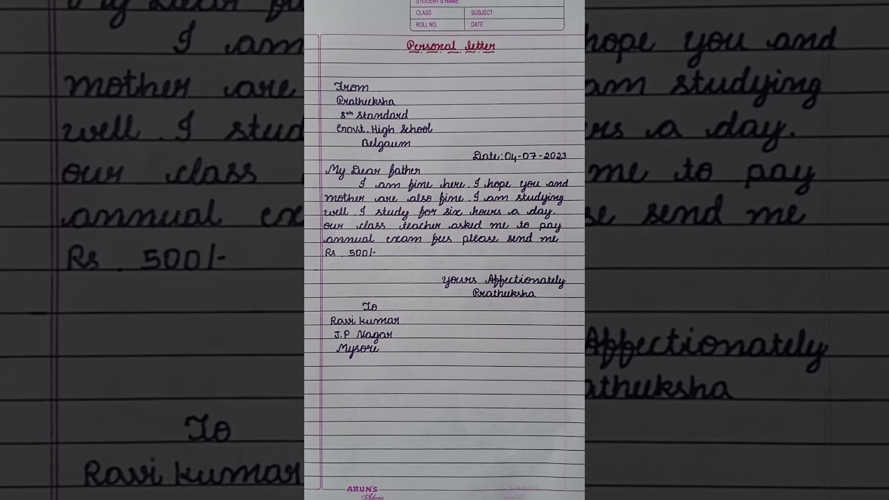 ✉️Personal Letter in English ✉️