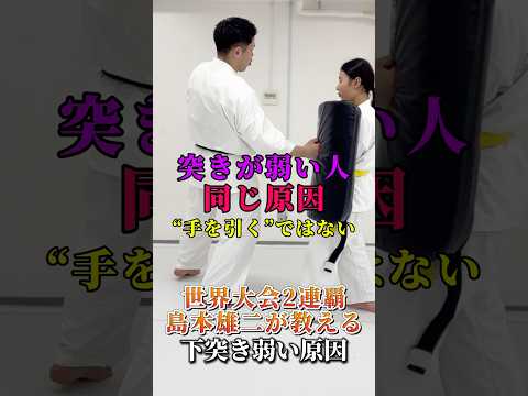 【下突き弱い原因】突きが弱い人、同じ原因‼️”手を引く”ではない #島本道場 #karate #突き技