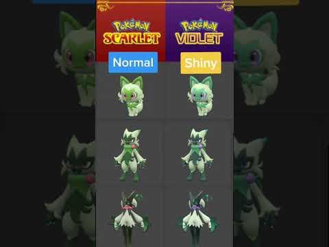 #shorts Normal vs Shiny Pokémon Scarlet & Violet Sprigatito Floragato Meowscarada