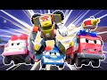 SUPER ROBOT Teams Up With The RESCUE SQUAD Robot Firetruck Transform