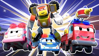 Download lagu SUPER ROBOT teams up with the RESCUE SQUAD! | Robot & Firetruck Transform mp3