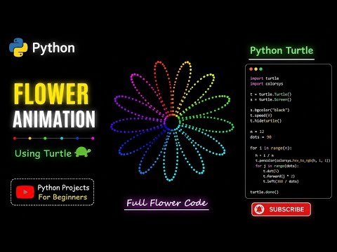 Flower Design Using Python Source Code Is In Description Shorts