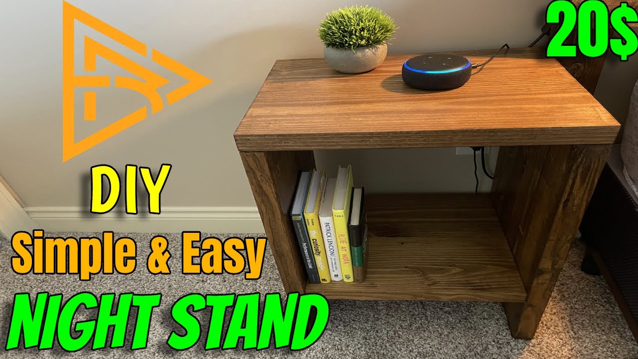 HOW TO MAKE A SIMPLE AND EASY RUSTIC NIGHTSTAND | The Easiest Nightstand $20 DIY Solid Wood  - 2021